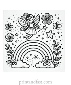 fairy rainbow coloring page