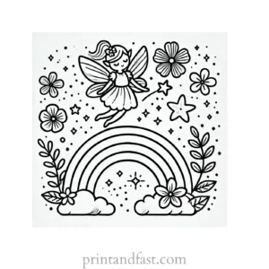 fairy rainbow coloring page