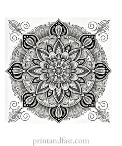 mandala coloring page abstract