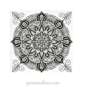 mandala coloring page abstract