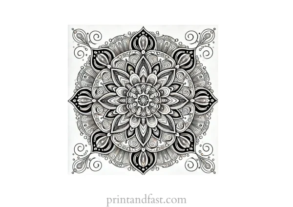 mandala coloring page abstract