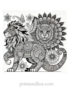 mandala coloring page animal