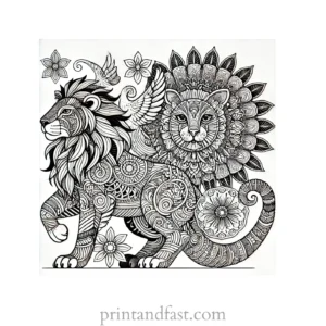 mandala coloring page animal