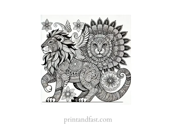 mandala coloring page animal