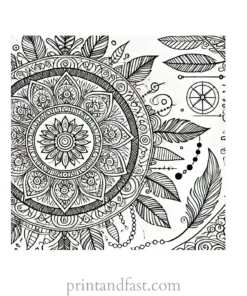 mandala coloring page bohemian