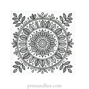 mandala coloring page circle