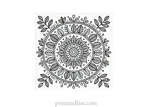 mandala coloring page circle