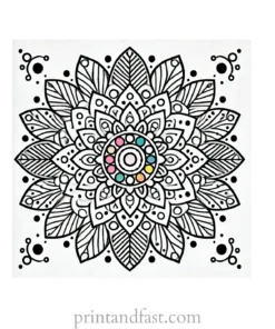 mandala coloring page colorful