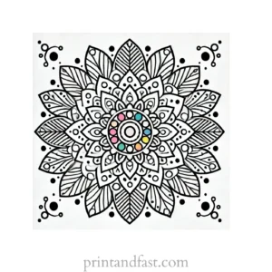 mandala coloring page colorful