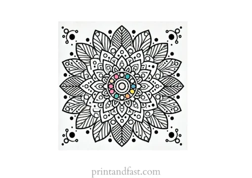 mandala coloring page colorful