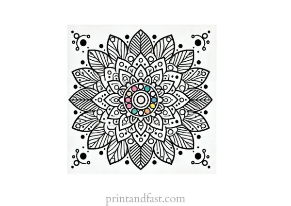 mandala coloring page colorful