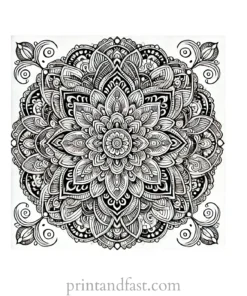 mandala coloring page complex