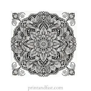 mandala coloring page complex