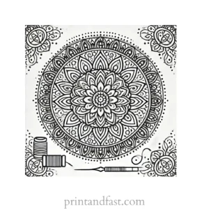 mandala coloring page design