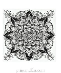 mandala coloring page detailed