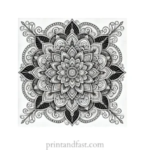 mandala coloring page detailed