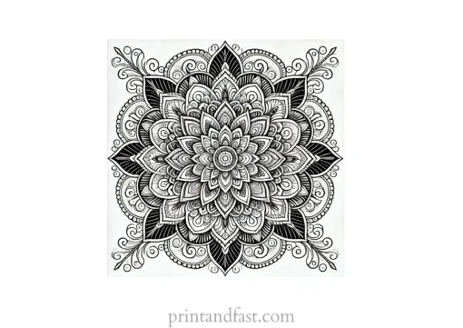 mandala coloring page detailed