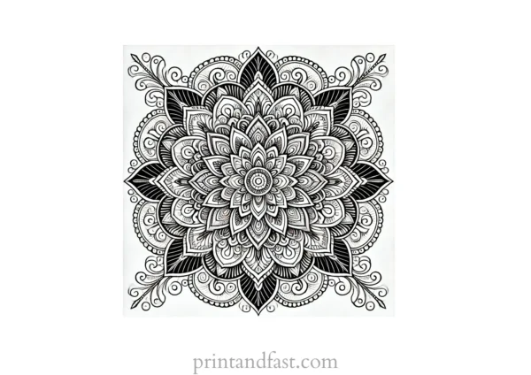 mandala coloring page detailed