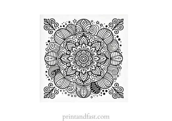 mandala coloring page doodle