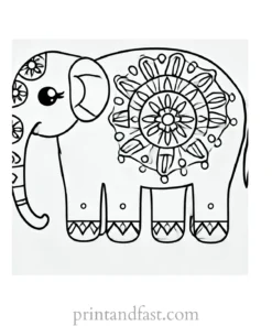 mandala coloring page elephant