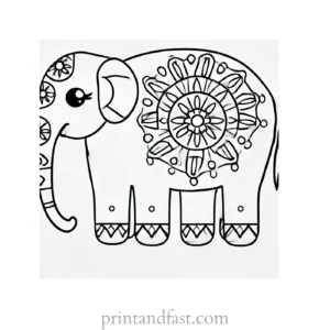 mandala coloring page elephant