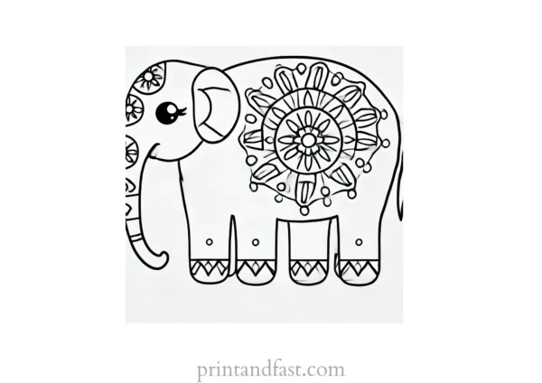 mandala coloring page elephant