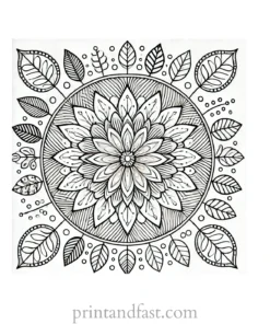 mandala coloring page flower