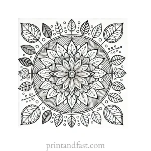 mandala coloring page flower