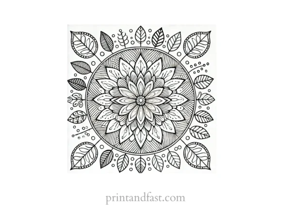 mandala coloring page flower