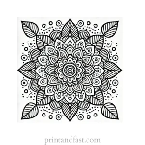 mandala coloring page for beginners