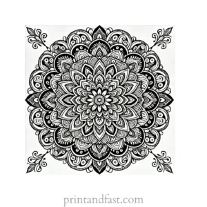 mandala coloring page for experts