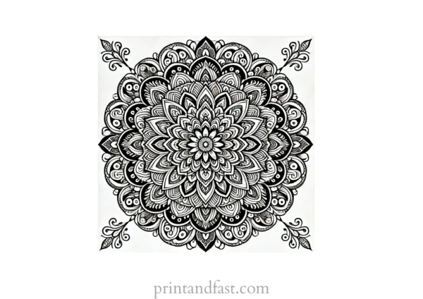 mandala coloring page for