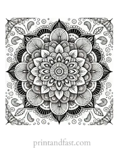 mandala coloring page for meditation