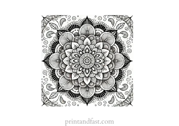 mandala coloring page for meditation