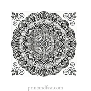 mandala coloring page for relaxation