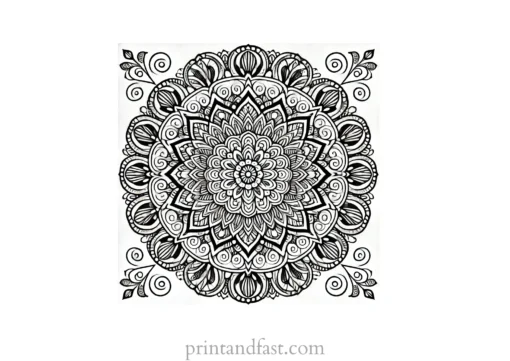 mandala coloring page for