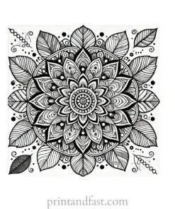 mandala coloring page for stress relief