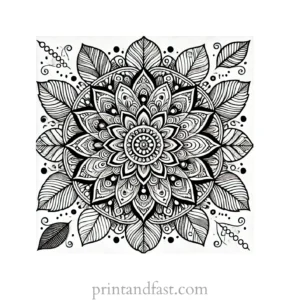 mandala coloring page for stress relief