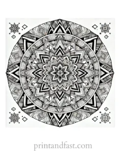 mandala coloring page geometric