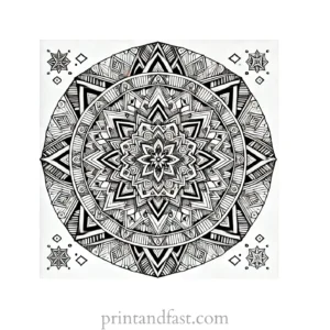 mandala coloring page geometric