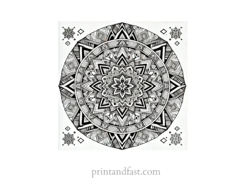 mandala coloring page geometric