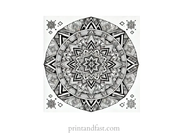 mandala coloring page geometric