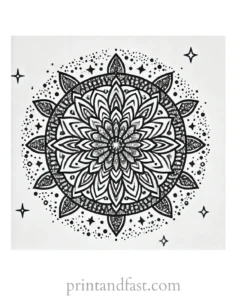 mandala coloring page glitter