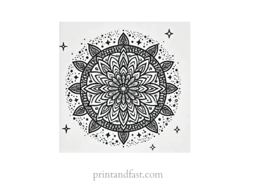 mandala coloring page glitter