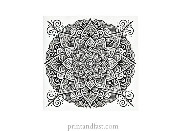 mandala coloring page high resolution