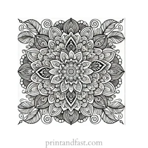 mandala coloring page intricate