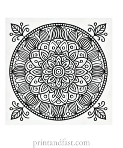 mandala coloring page intricate design