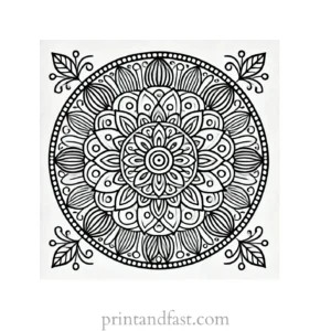 mandala coloring page intricate design