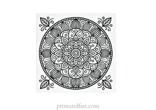 mandala coloring page intricate design