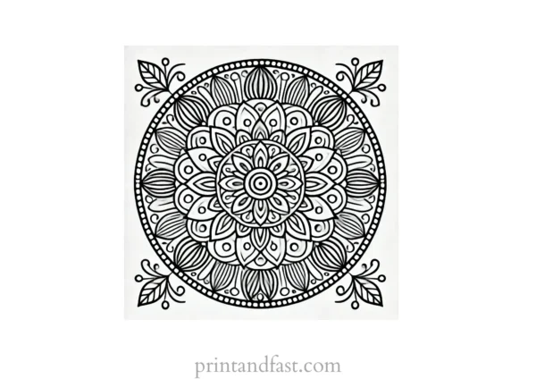 mandala coloring page intricate design